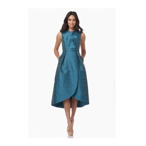 Kay Unger Kourtney High Low Dress in Blue Grotto NWT